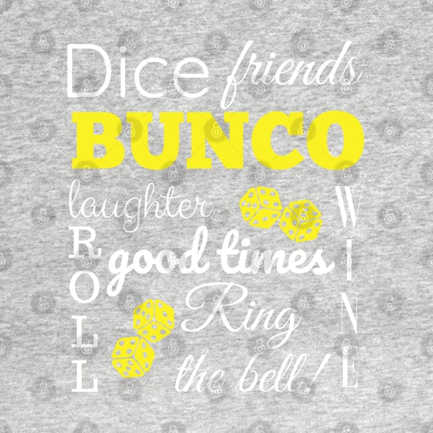 Bunco Word Cloud Dice Game Night by MalibuSun